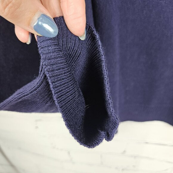 Banana Republic Extra Fine Italian Merino Wool Turtleneck Sweater Mens XXL Blue - Picture 4 of 12